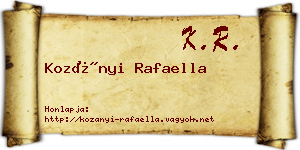 Kozányi Rafaella névjegykártya